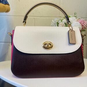 Coach C2836 Marlie Top Handle Satchel In Colorblock IN CHALK MULTI